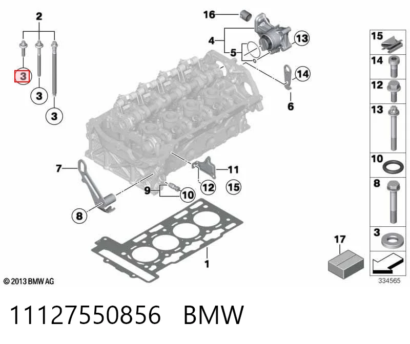 11127550856 BMW Arandela superior del inyector