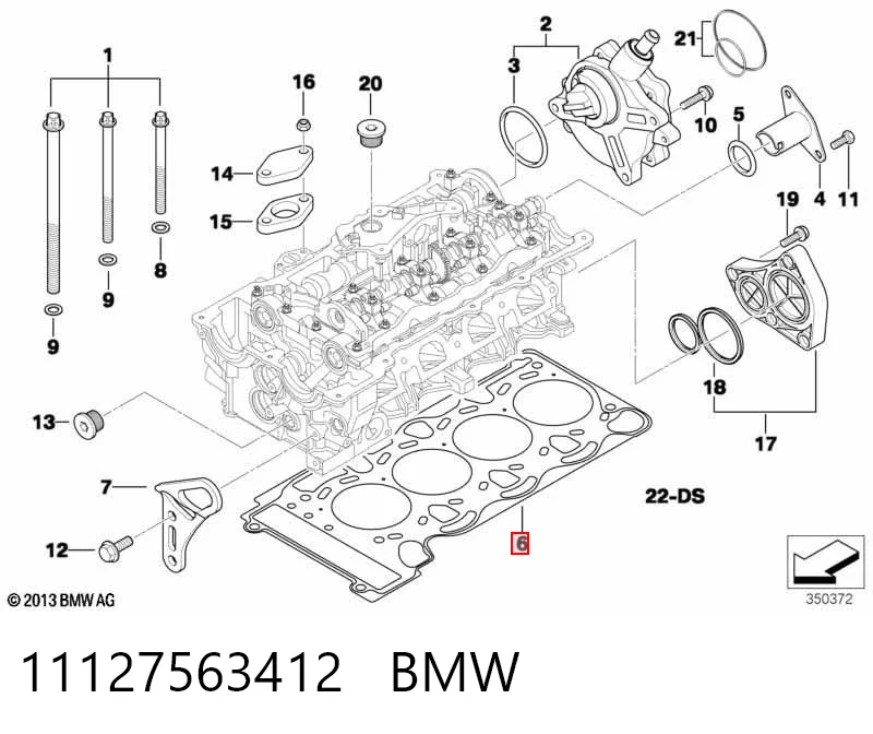 11127563412 BMW Empaquetadura de culata