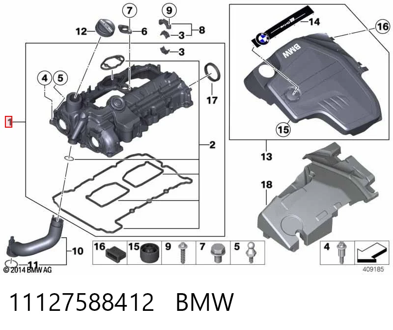 11127588412 BMW Tapa de culata