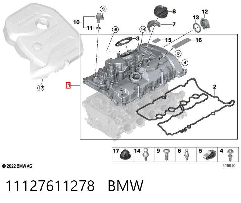11127611278 BMW Tapa de culata