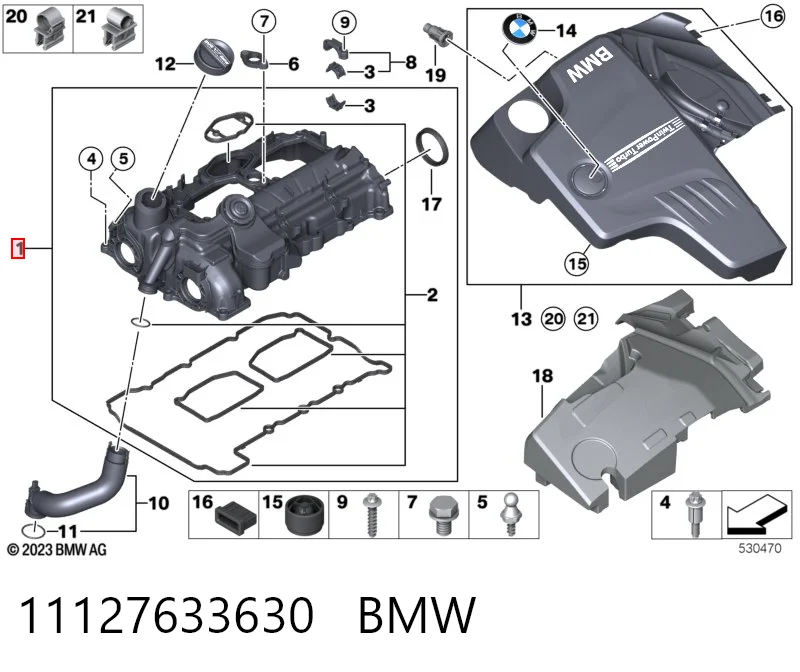 11127633630 BMW Tapa de culata