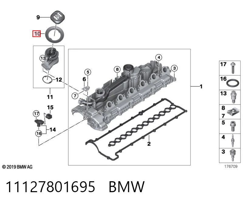 11127801695 BMW Junta del adaptador del filtro de aceite