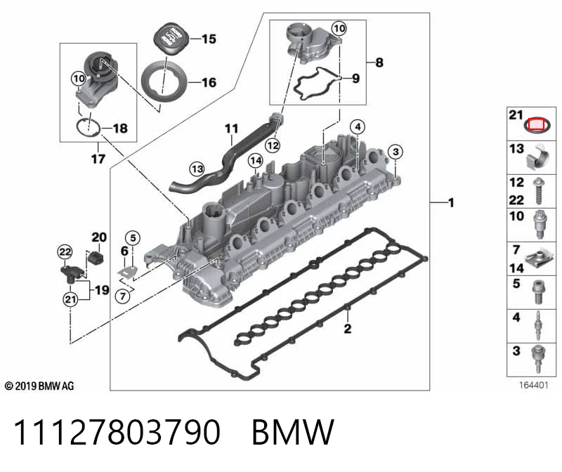11127803790 BMW Válvula de ventilación del cárter