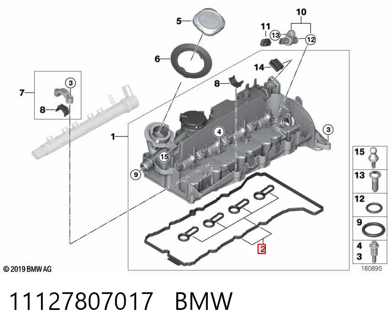 11127807017 BMW Juego de juntas de tapa de balancines