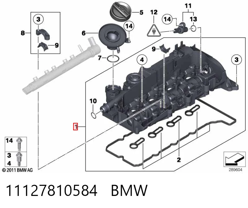 11127810584 BMW Tapa de culata