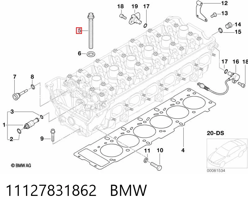11127831862 BMW Pernos de culata