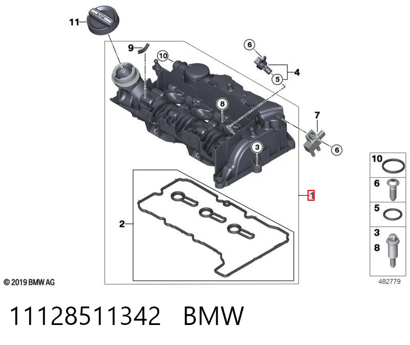 11128511342 BMW Tapa de culata