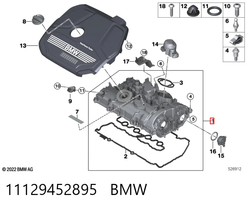 11129452895 BMW Tapa de culata