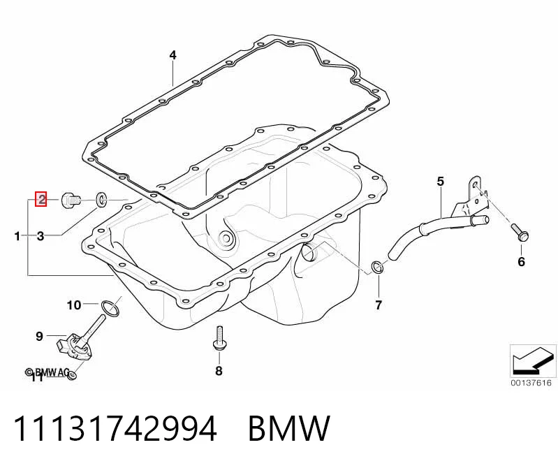 11131742994 BMW Tapón del cárter de aceite