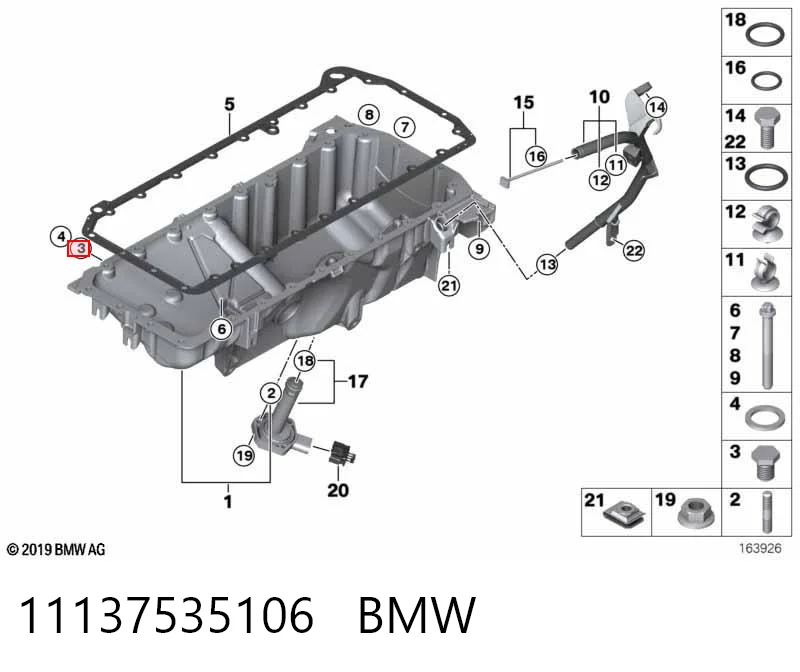 11137535106 BMW Tapón del cárter de aceite