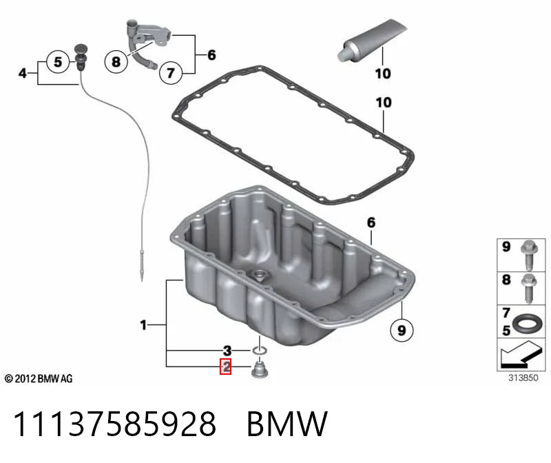 11137585928 BMW Tapón del cárter de aceite