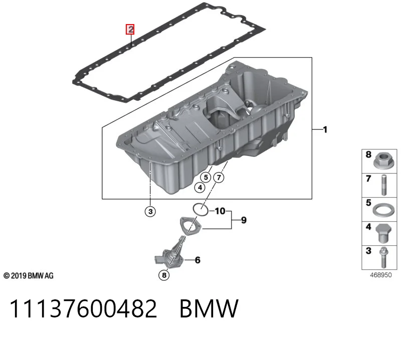 11137600482 BMW Junta cárter de aceite