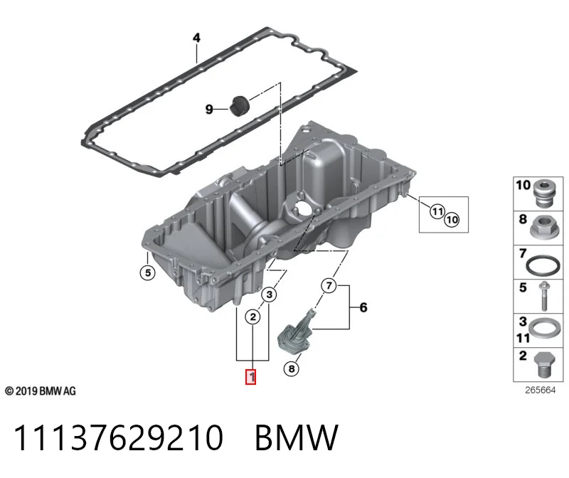 11137629210 BMW Cárter de aceite del motor