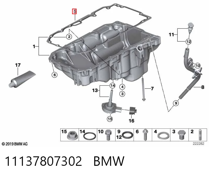 11137807302 BMW Junta cárter de aceite