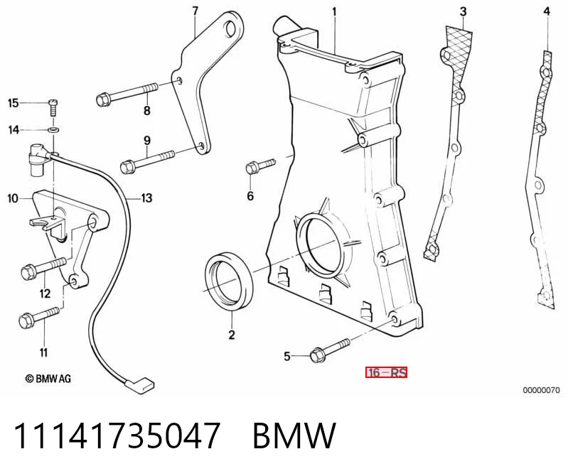 Junta de tapa frontal del motor para BMW 5 E28