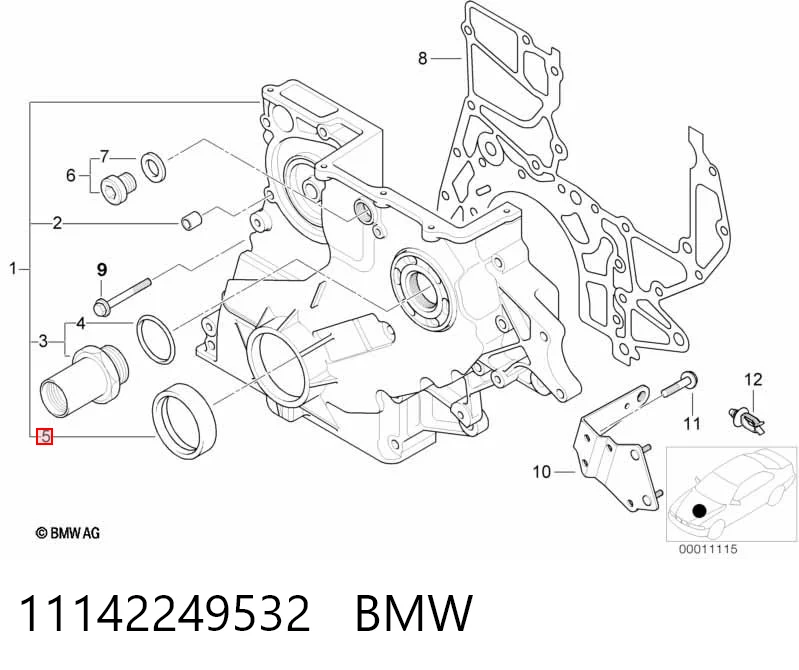 11142249532 BMW Retén del cigüeñal frontal