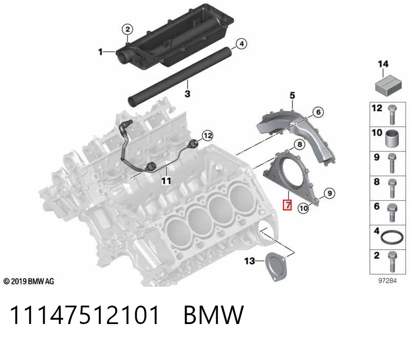 11147512101 BMW Anillo retén cigüeñal