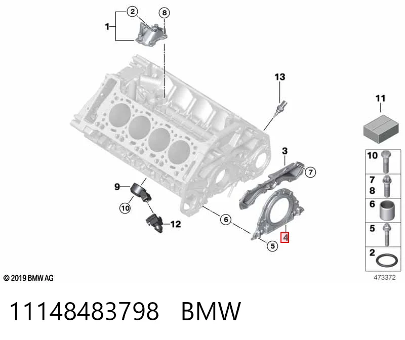 11148483798 BMW Anillo retén cigüeñal