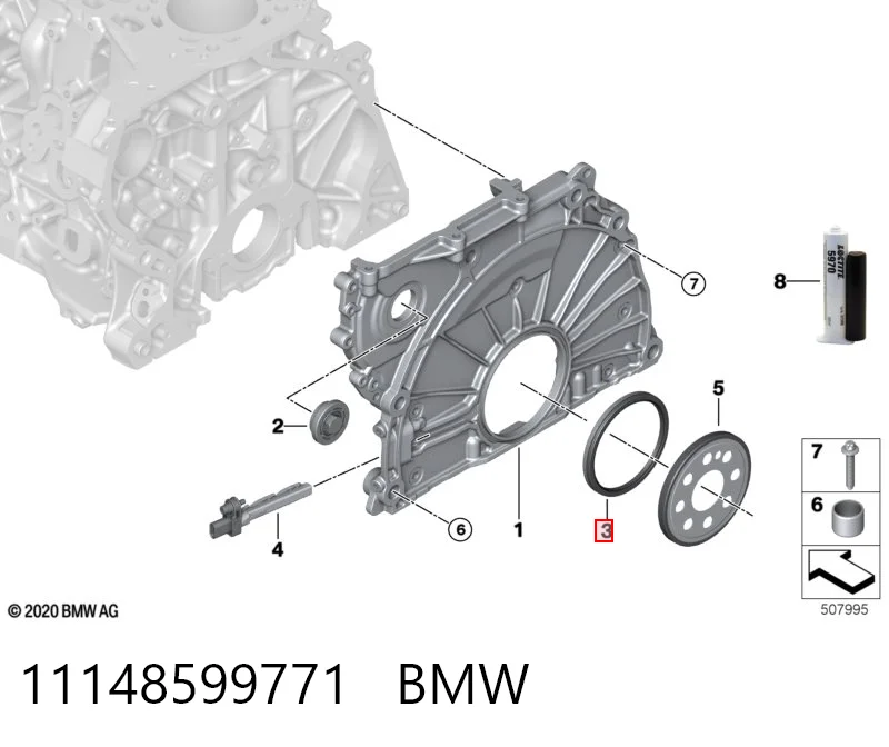Comprar Retén trasero del cigüeñal BMW 3  G20, G80, G28 a bajo precio