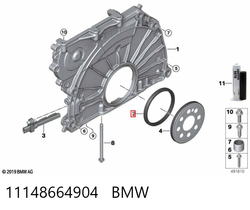 11148664904 BMW Anillo retén cigüeñal