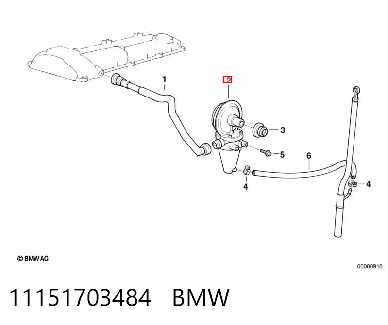 11151703484 BMW Válvula de ventilación del cárter