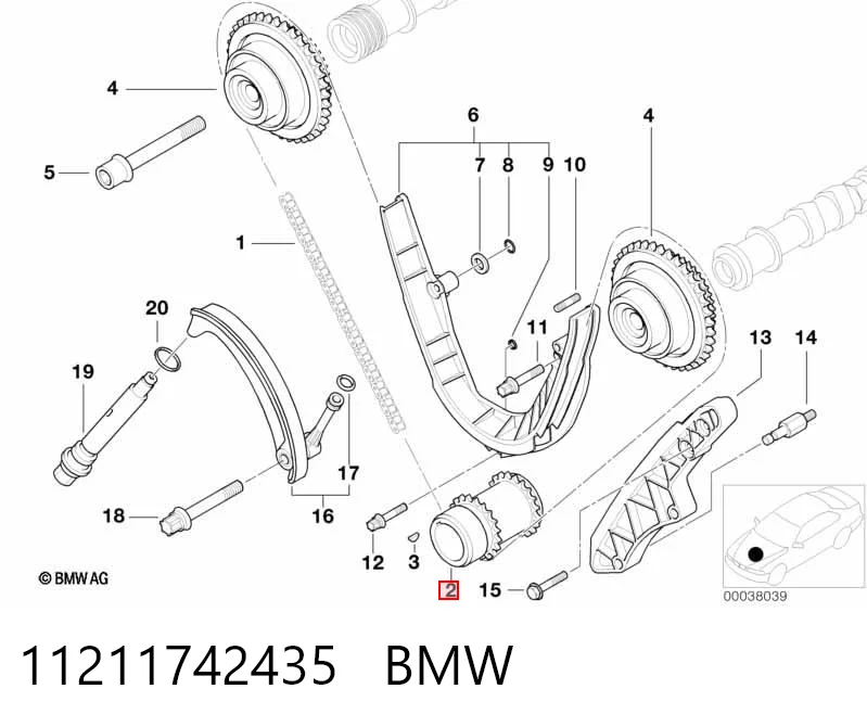 11211742435 BMW Piñón del cigüeñal 