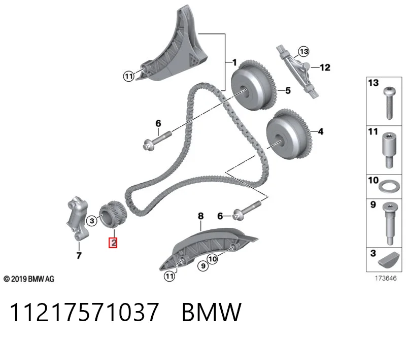 11217571037 BMW Piñón del cigüeñal 