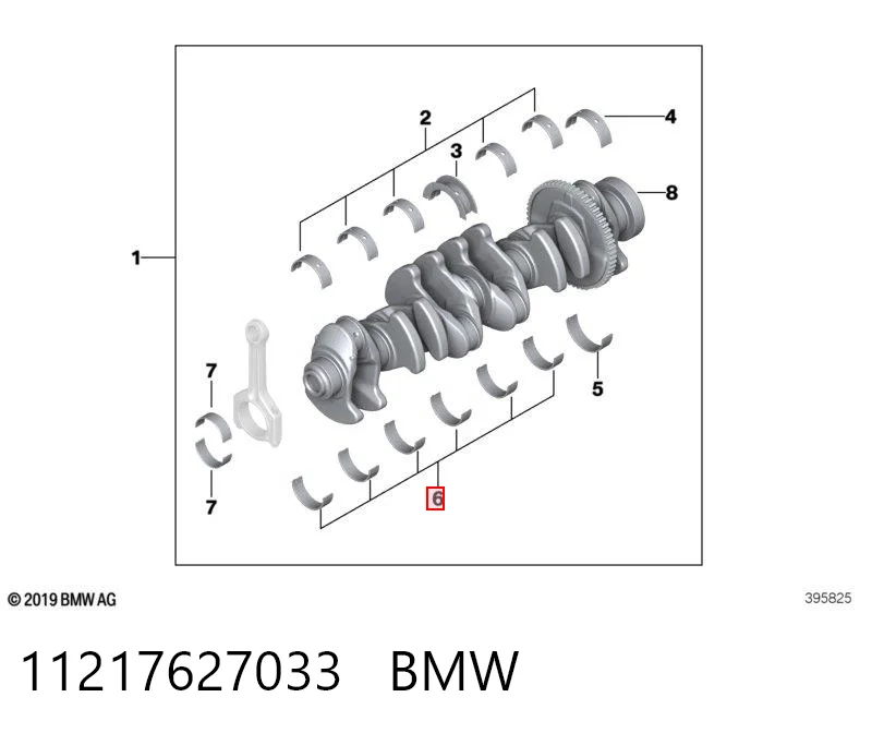 11217627033 BMW Juego de cojinetes de cigüeñal, estándar, STD