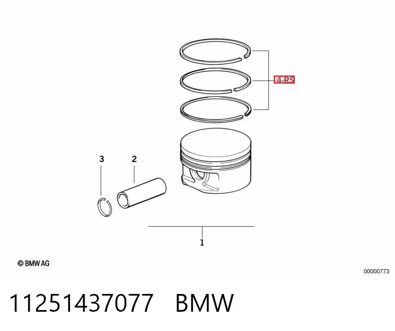 11251437077 BMW Juego de anillos de pistón para 1 cilindro, STD