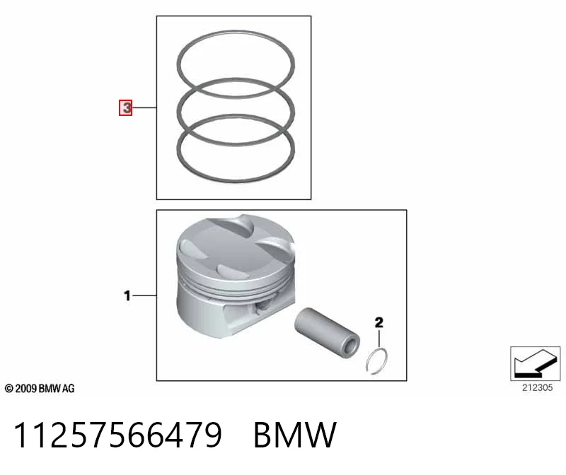 1610111180 Peugeot/Citroen Juego de anillos de pistón para 1 cilindro, STD