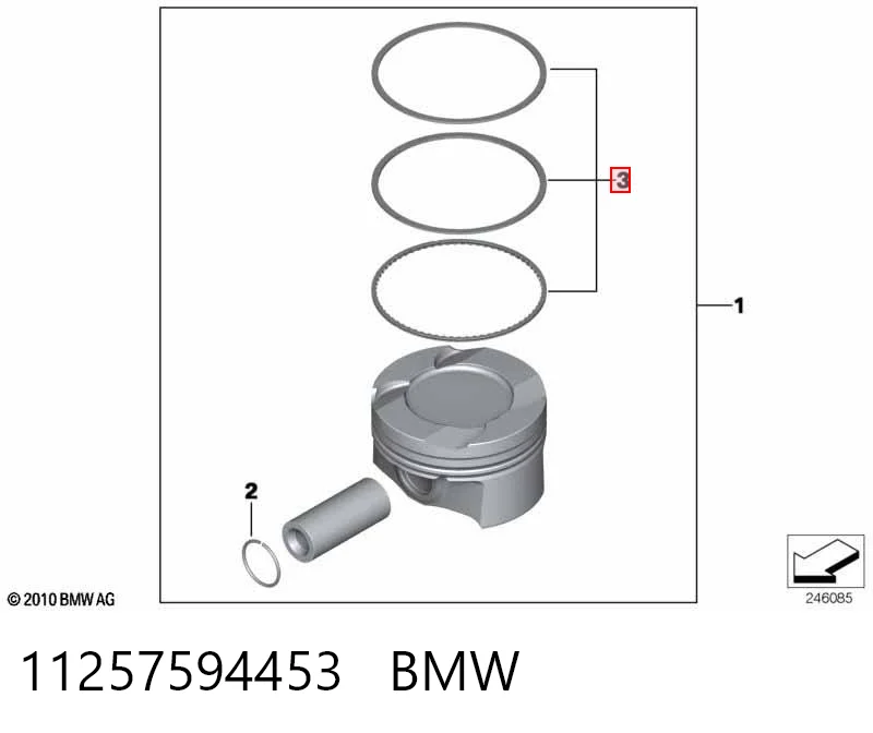 11257594453 BMW Juego de anillos de pistón para 1 cilindro, STD