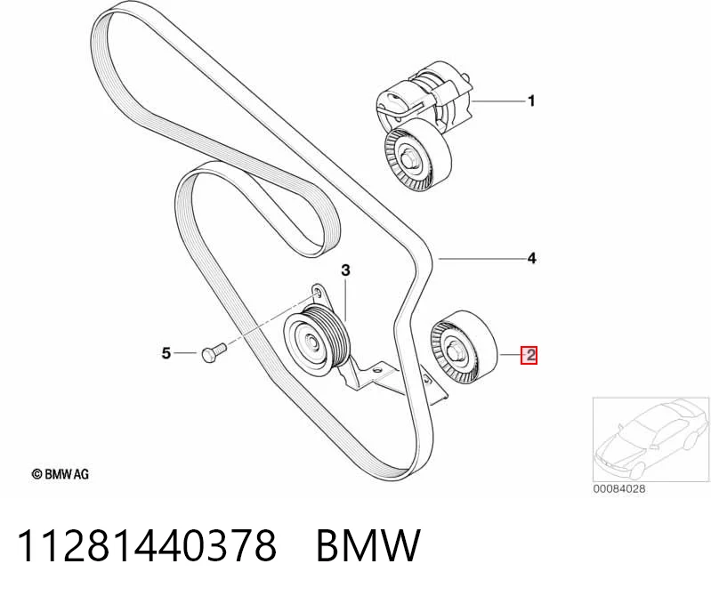 11281440378 BMW Polea guía correa poli V