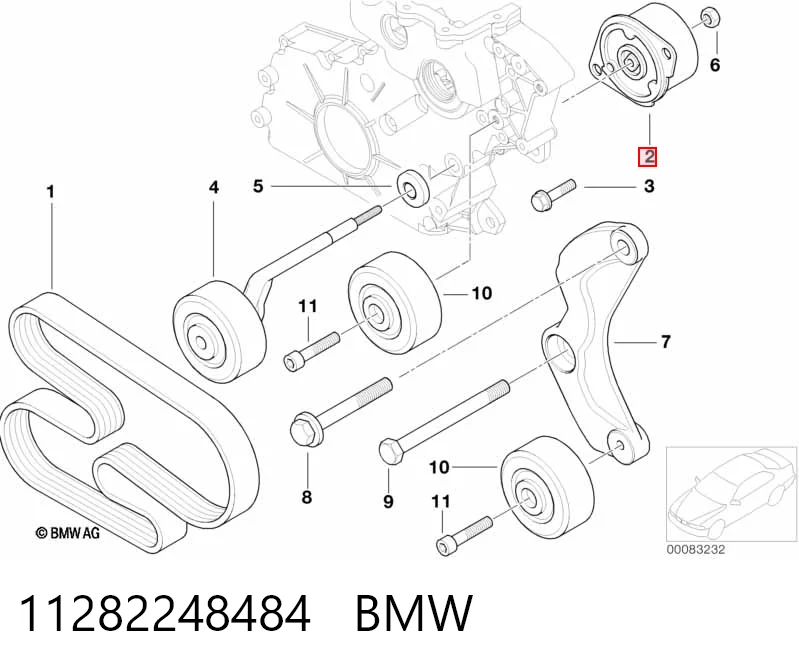 11282248484 BMW Tensor de correa de alternador