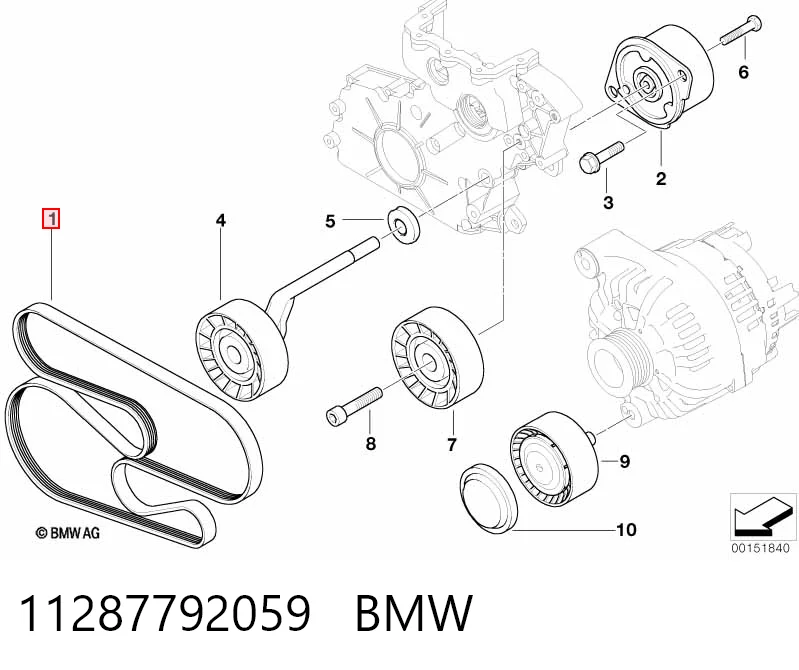 Correa trapezoidal dentada BMW 3  (E90)