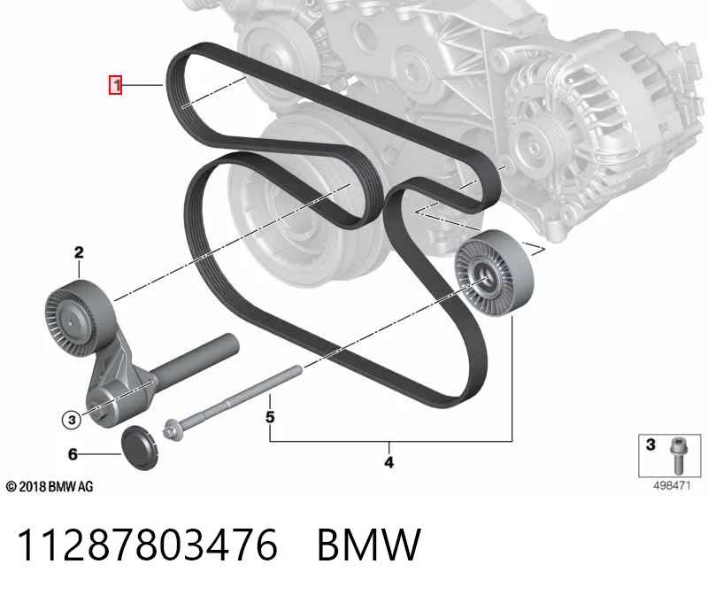 11287803476 BMW Correa poly v