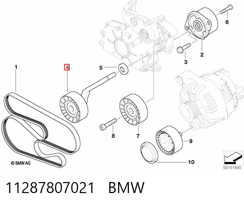 11287807021 BMW Polea tensora