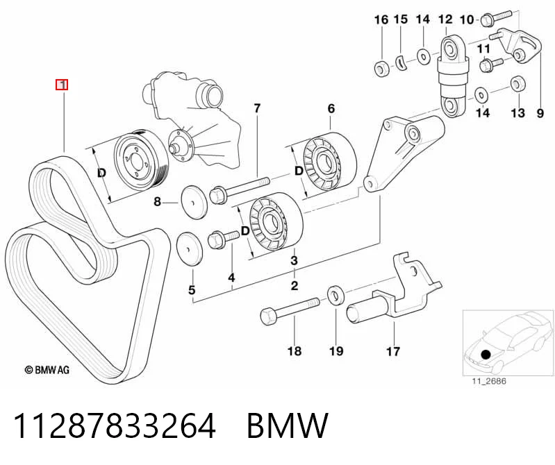 11287833264 BMW Correa poly v
