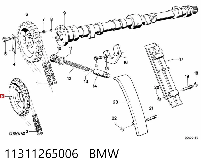 Piñón del árbol de levas para BMW 3 E21