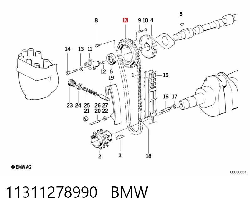 Piñón del árbol de levas para BMW 5 E34