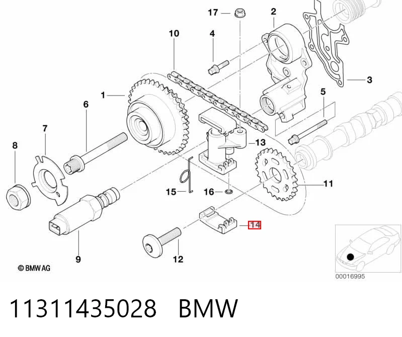 11311435028 BMW Guía del tensor de la cadena de distribución