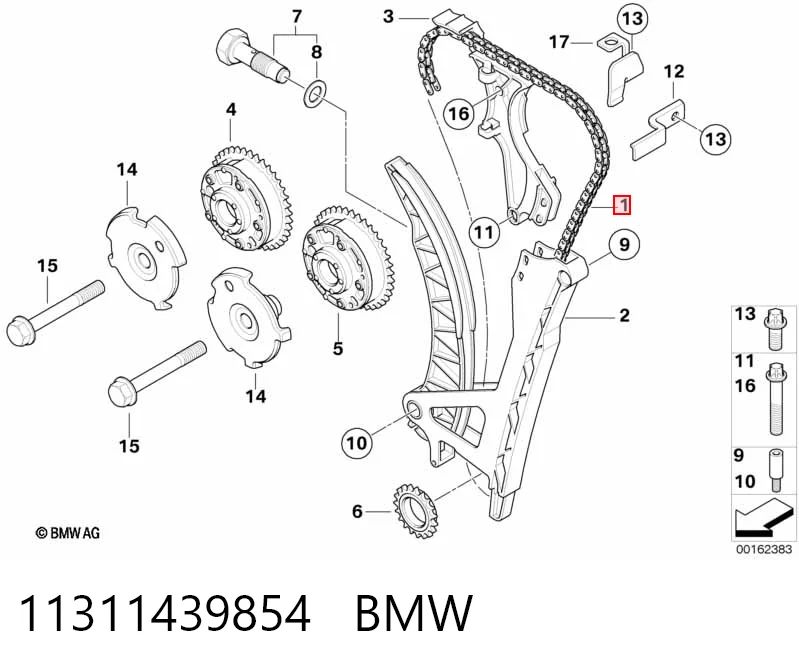 Precio del repuesto Cadena de distribución motor 1  hatchback