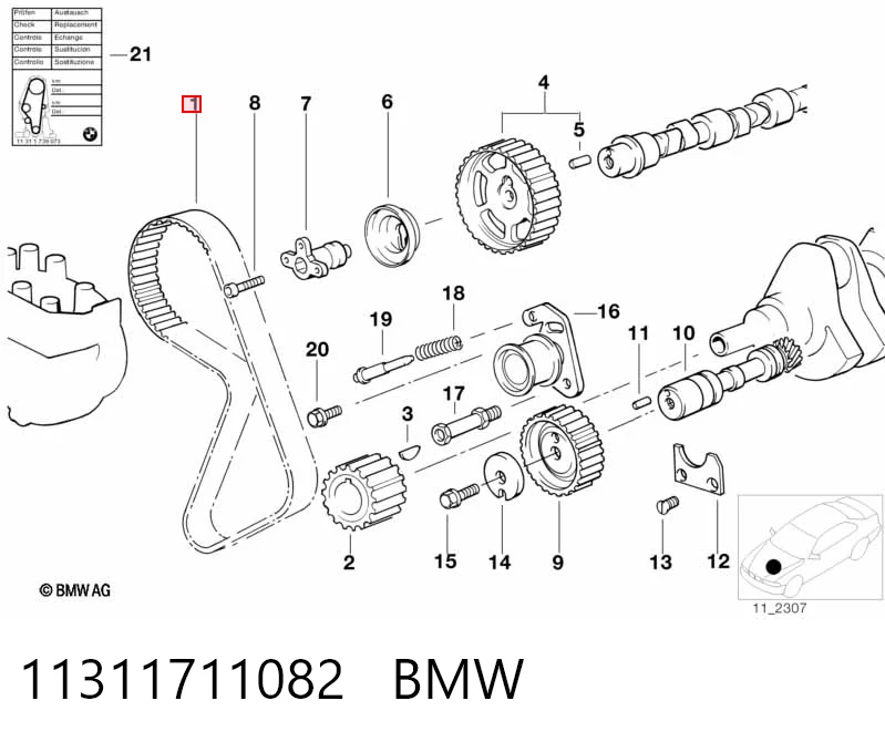 Correa distribución para BMW 3 E21