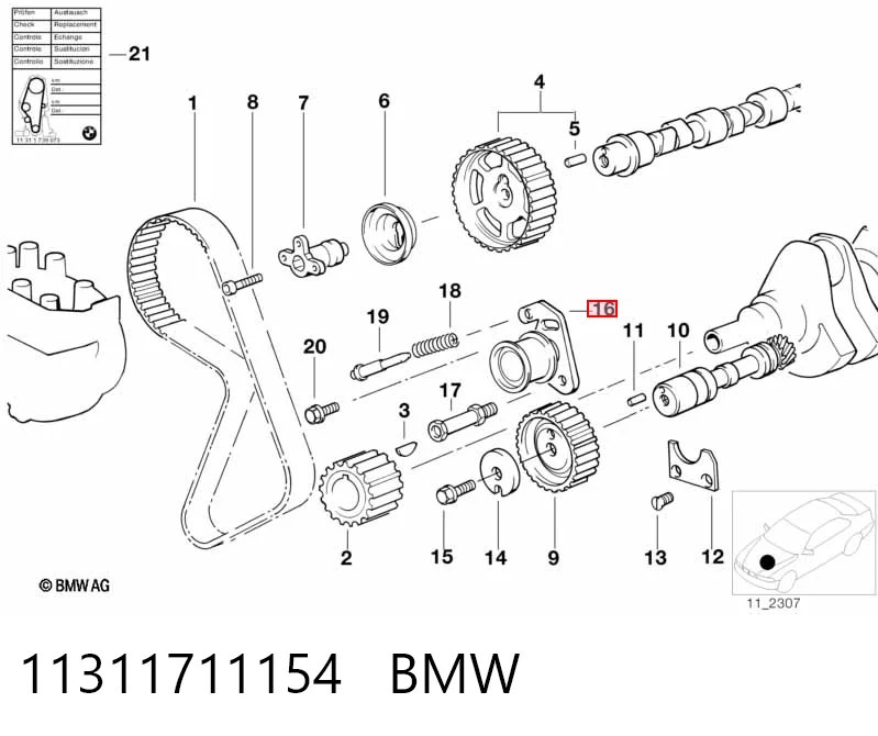 Rodillo tensor cadena para BMW 3  (E30)