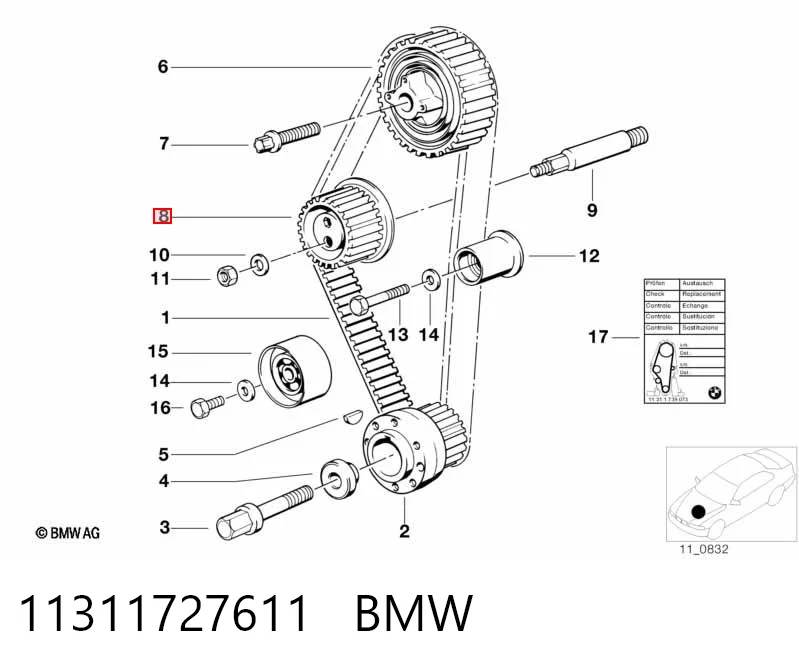 Rodillo tensor cadena BMW 5  (E34)
