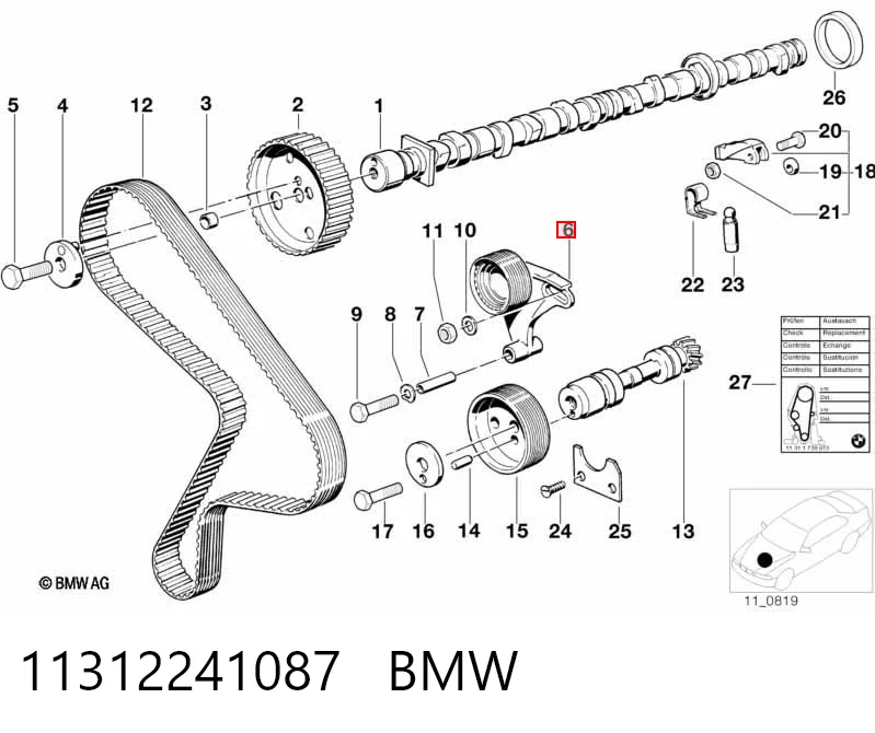 11312241087 BMW Rodillo de cadena