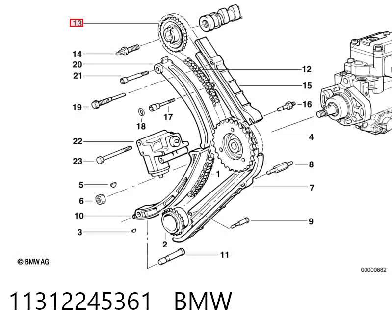 Piñón del árbol de levas para BMW 3 E36