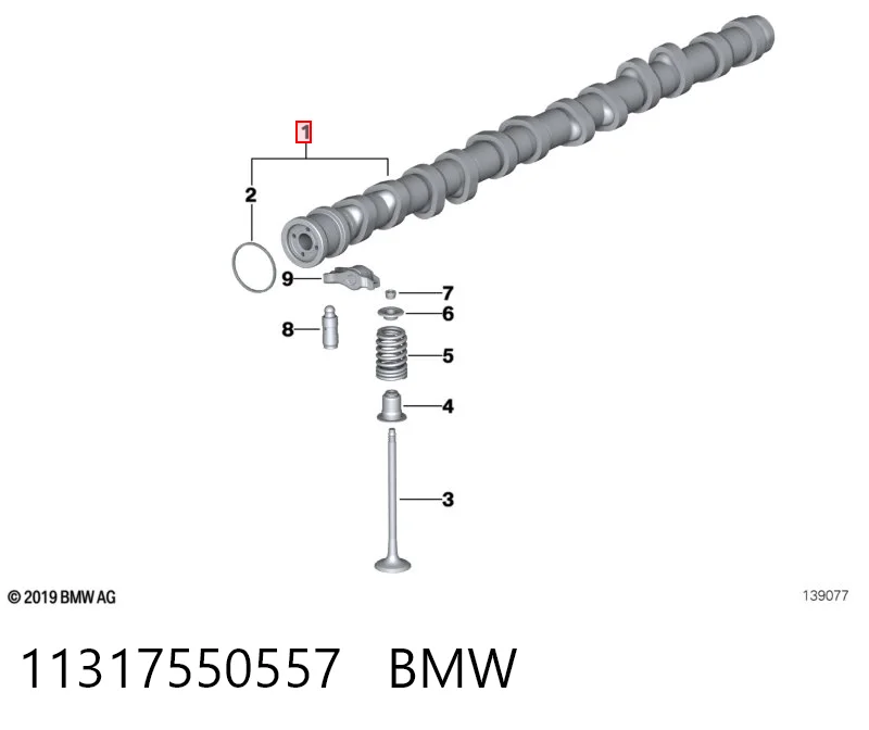 11317550557 BMW Eje de levas de escape