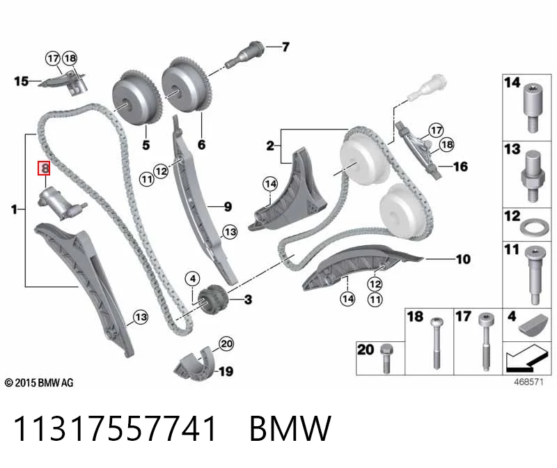11317557741 BMW Tensor de cadena de distribución