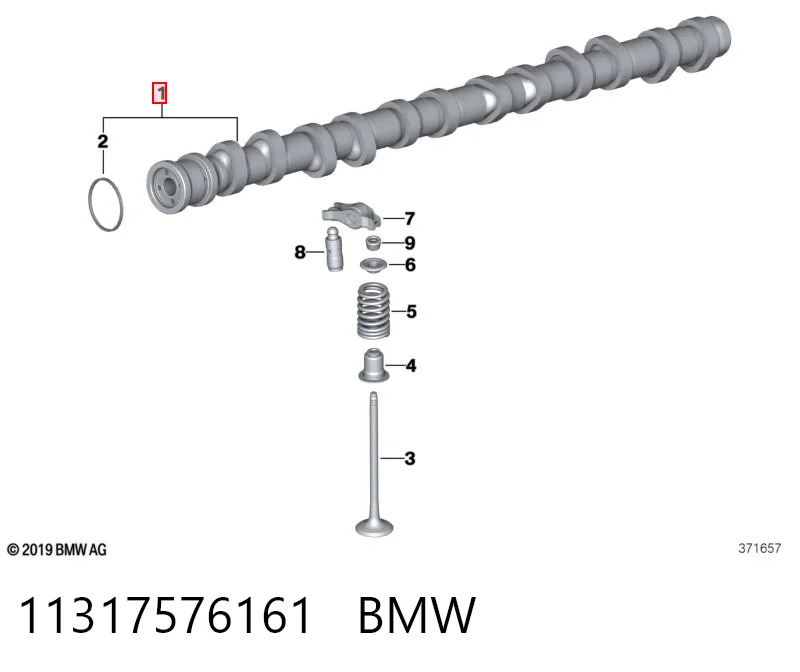 11317576161 BMW Eje de levas de escape