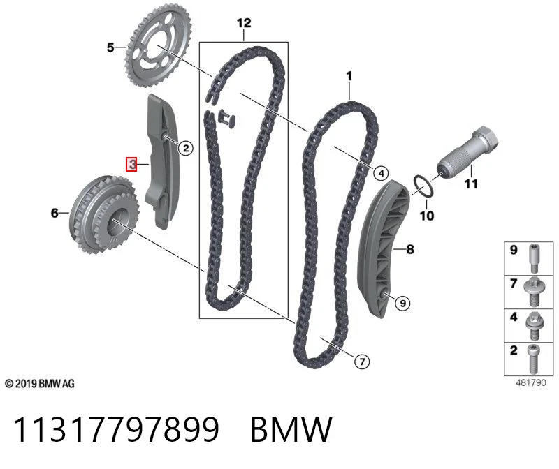 11317797899 BMW Guía de cadena de distribución